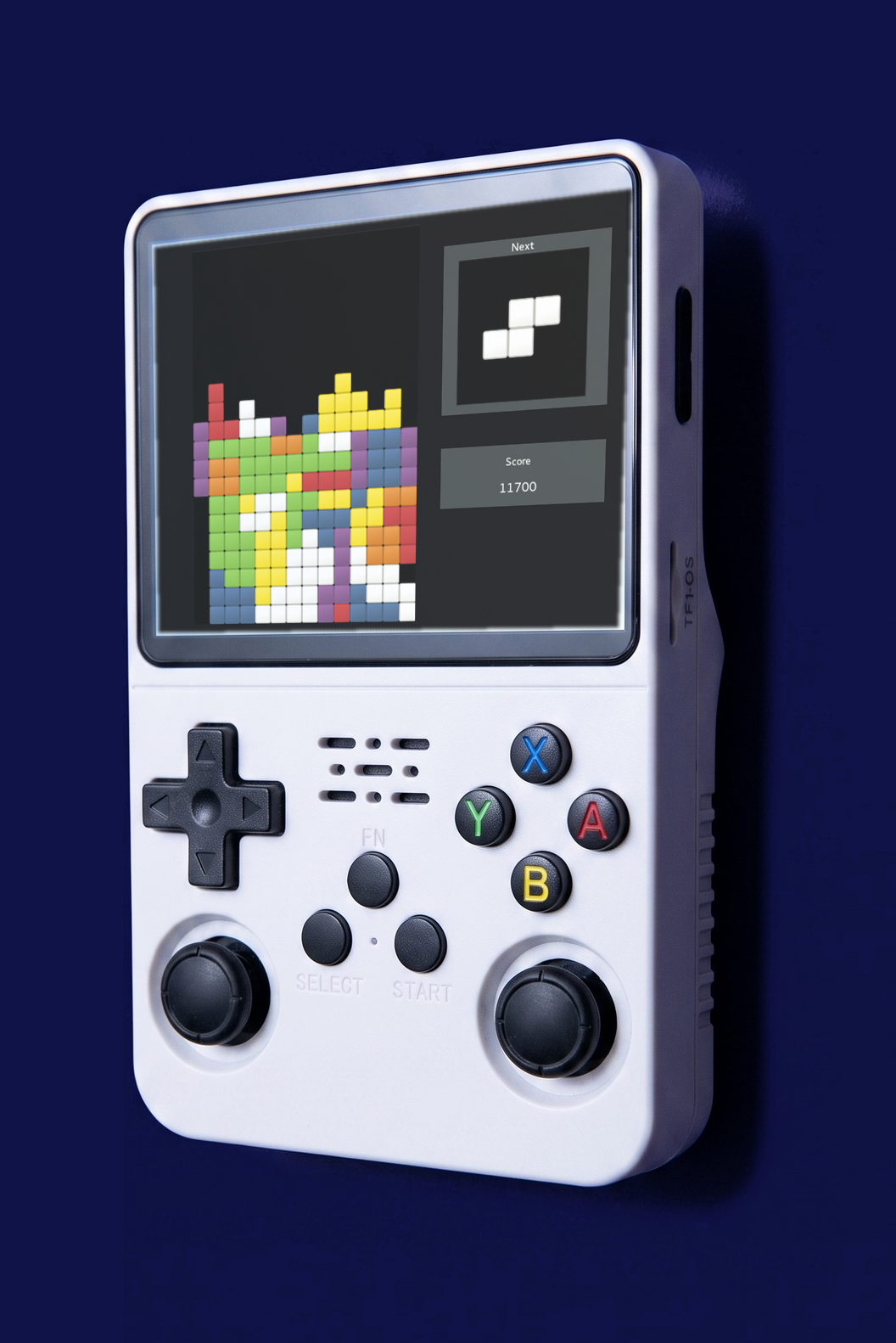 Turn One handheld console, white, front