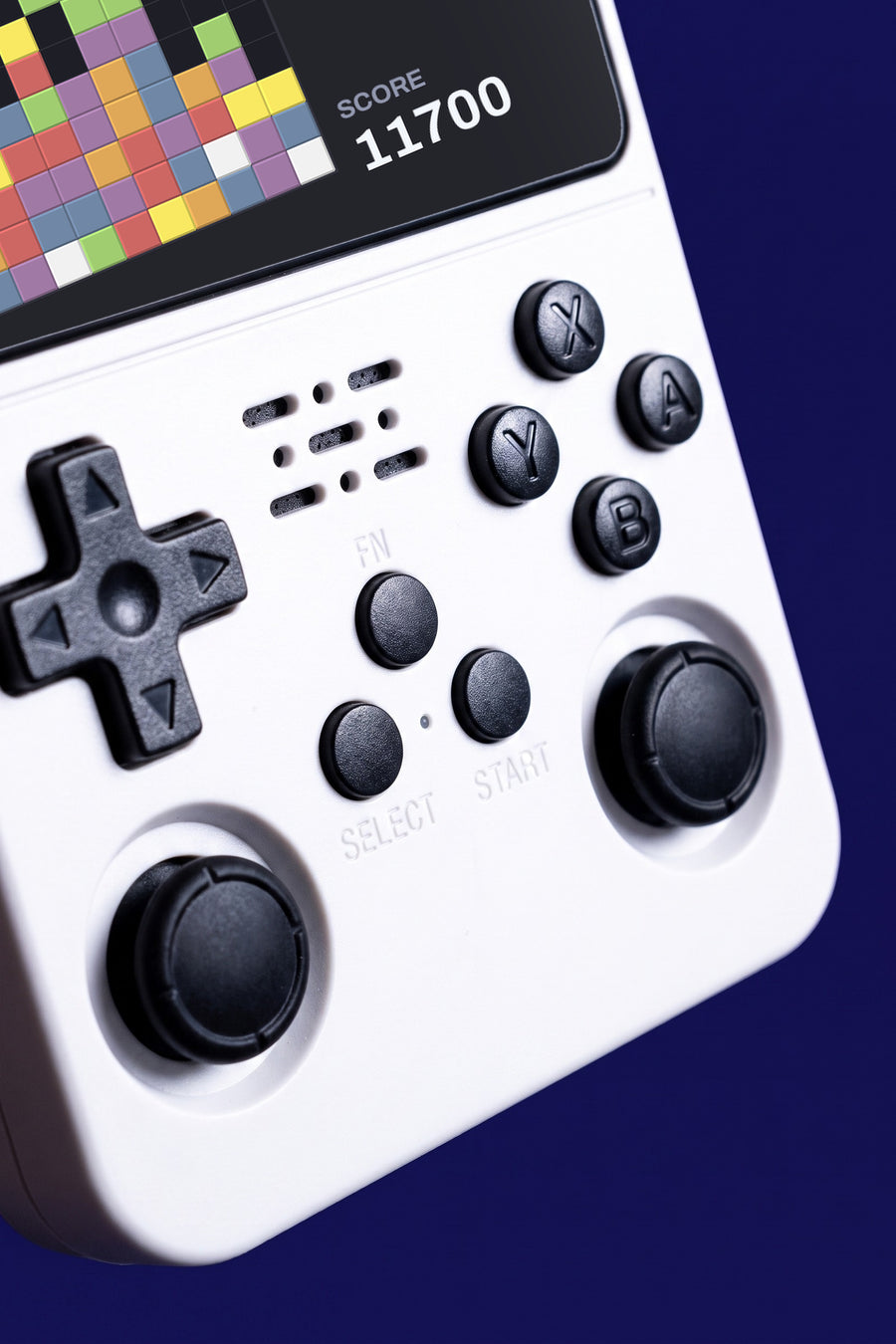 Two sticks, a d-pad and four buttons
